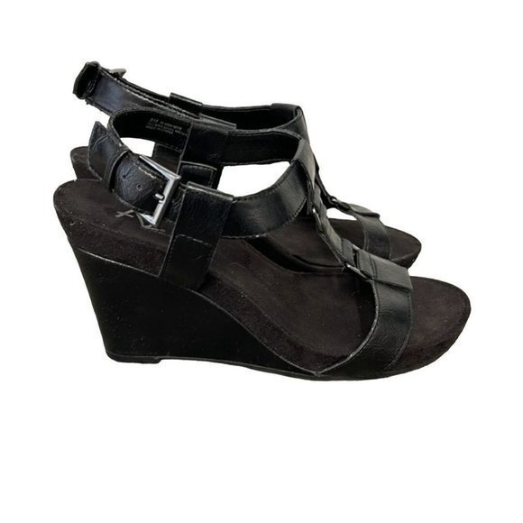 - 𝅺Areosoles A2 Plush Nite Black Sandal‎ Wedge size 8 - Picture 2 of 16